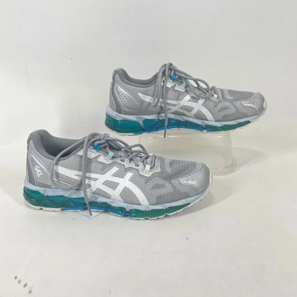 ASICS Gel Quantum 180 5 Womens Running Shoes Silver Grey Teal 1202A038 Size 9